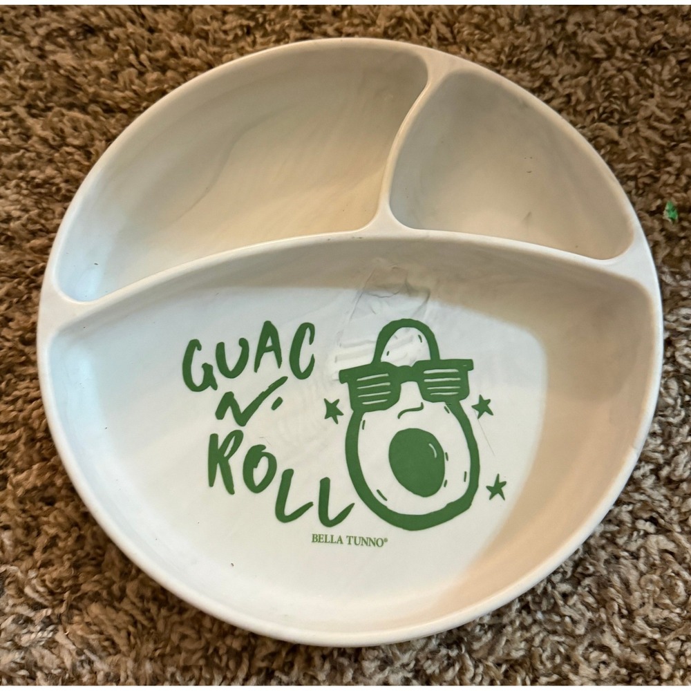 Bella Tunno "Guac N Roll" Divded Silicone Suction Plate
